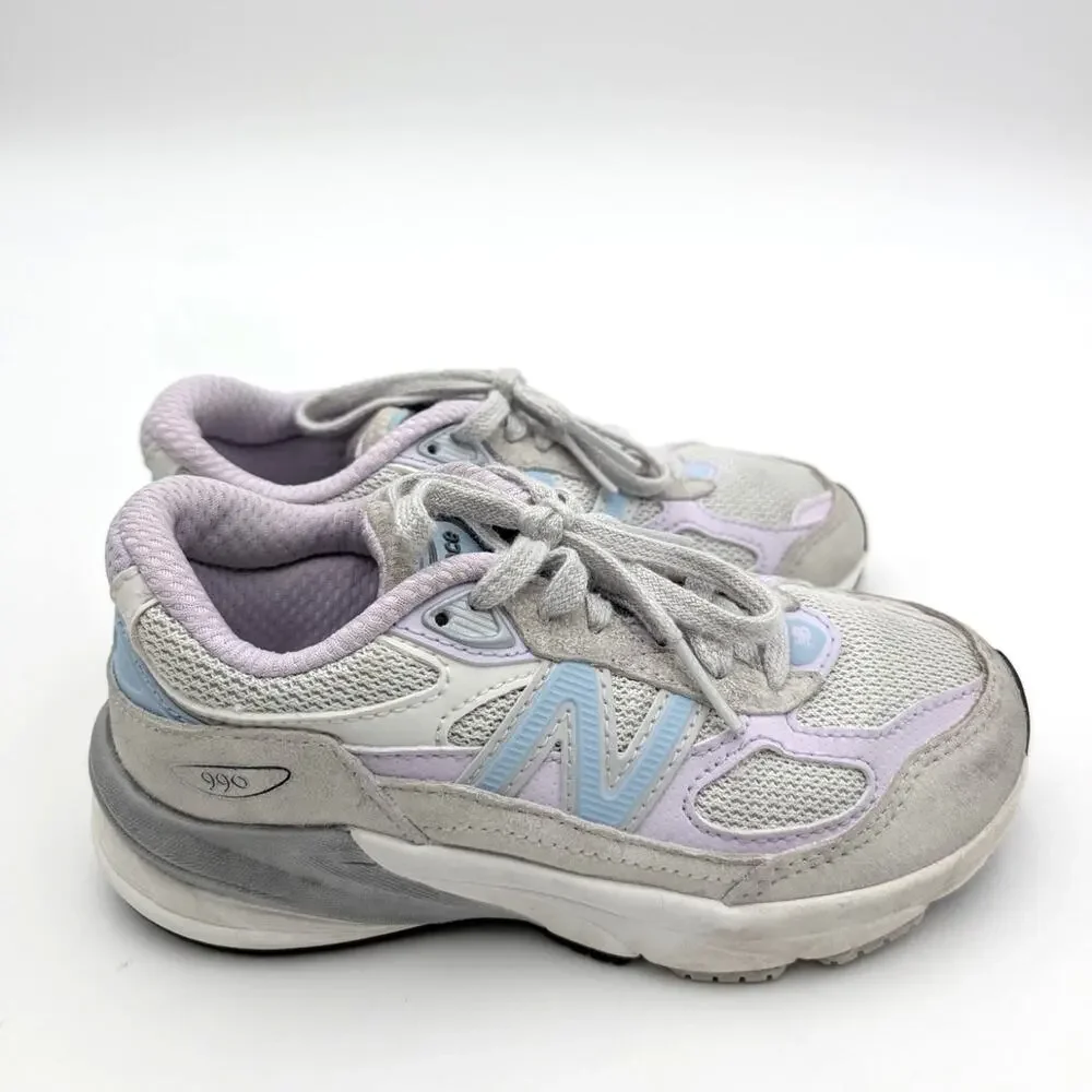 New Balance 990V6 Sneaker Shoes Kids' Grey/Bright Lavender Size US11.5 EU29